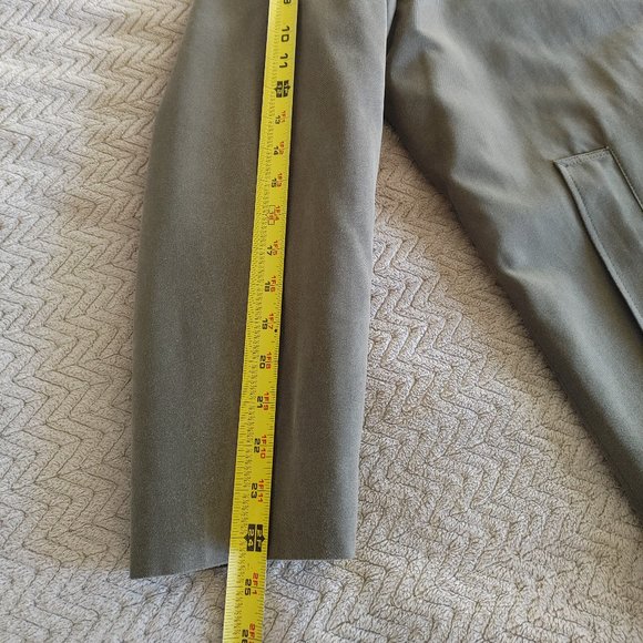 Men's London Fog Trench Coat - Size 40S - Color Dark Green - Picture 12 of 16